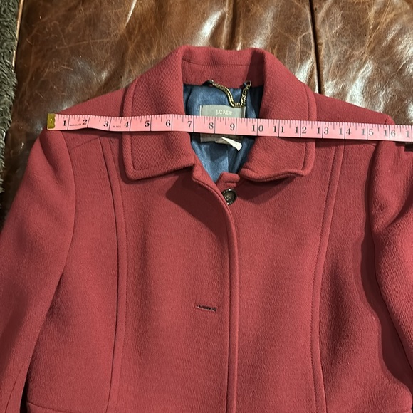 J. Crew Burgundy Red Lady Day Pea Coat Jacket 10 - Picture 12 of 13